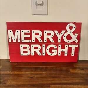 Target Christmas Merry and Bright Light Up Hanging Sign